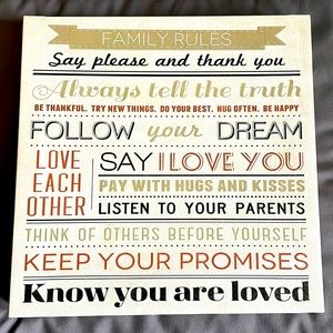 🔥 3 for $20 🔥 Family Rules wall decor
